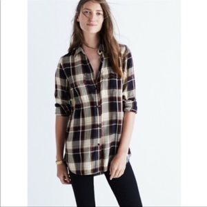 Madewell ex-boyfriend plaid flannel button up